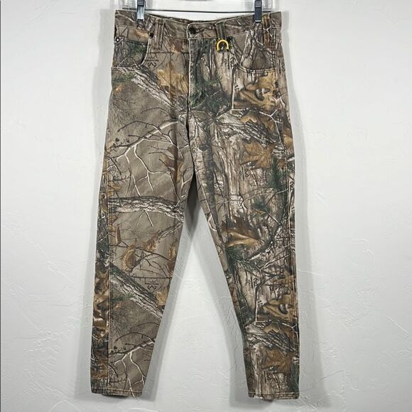 🦌🎯 Camo REALTREE Denim Hunting Jean Pants Men Size 30x29 - EXCELLENT Condition - Picture 1 of 12